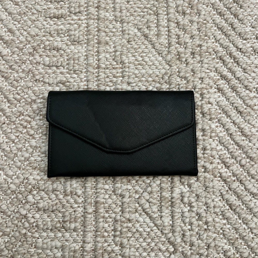 Smythson Panama Black Crossgrain Leather Travel Wallet Organizer Yellow Interior